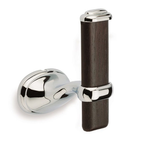 Bathroom Hook, StilHaus TL13, Wooden Robe Hook With Chrome TL13